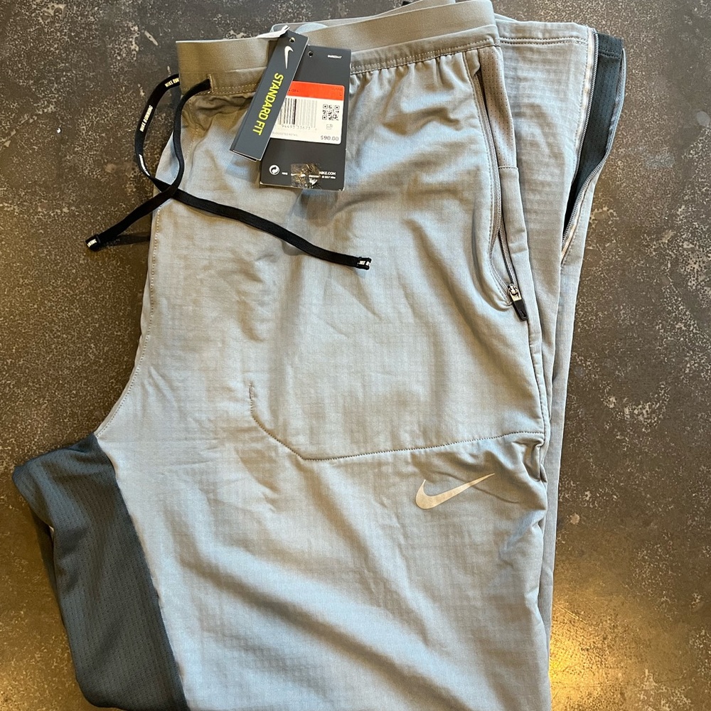 Nike Phenom elite pants gray/black size large NWT